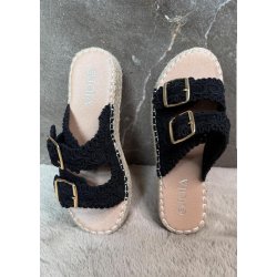 Joia Lace Sandals- Black