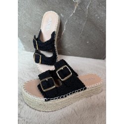 Joia Lace Sandals- Black