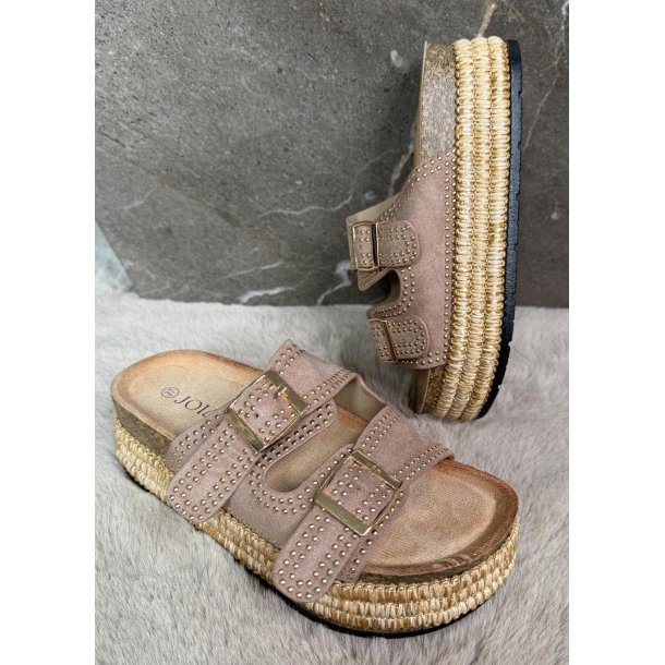 Joia Studded Sandels 301- Khaki