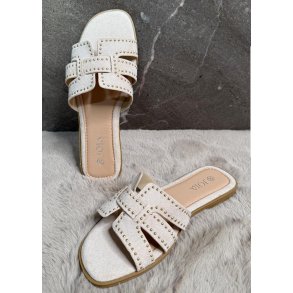 Joia Studded Sandals- Beige