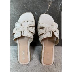 Joia Studded Sandals- Beige