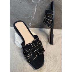 Joia Studded Sandals- Black