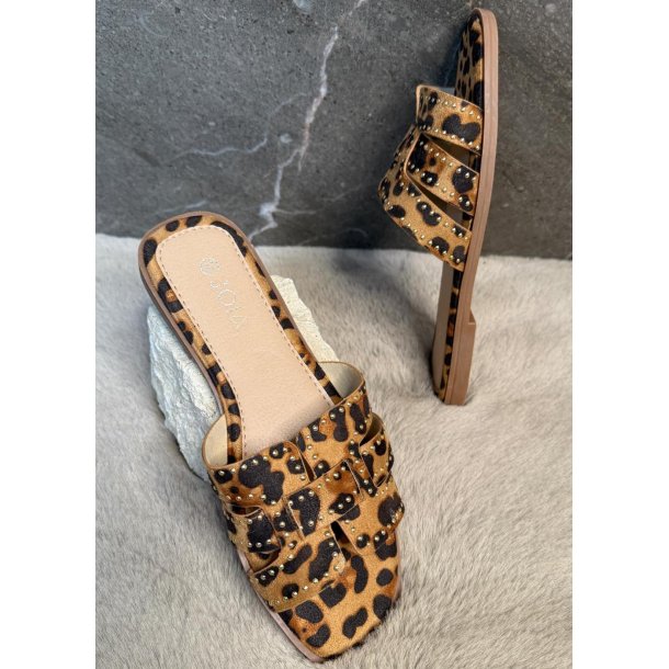 Joia Studded Sandals- Leopard