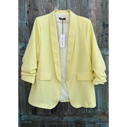 Jolifly Plus Size Blazer- Yellow