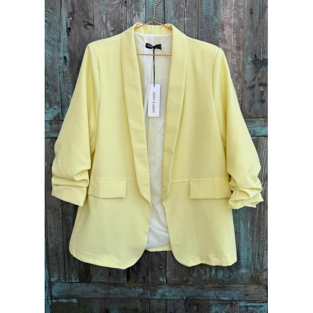 Jolifly Plus Size Blazer- Yellow