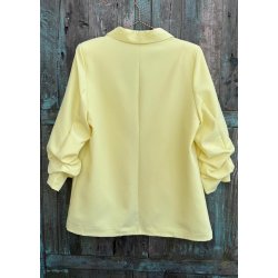 Jolifly Plus Size Blazer- Yellow