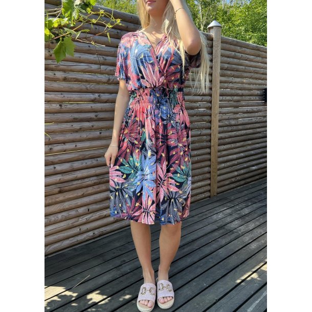 Elena Eleastik Flower Dress- Red
