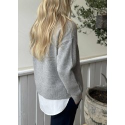 Juno Ls O-neck Knit- Light Grey Melange