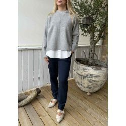 Juno Ls O-neck Knit- Light Grey Melange
