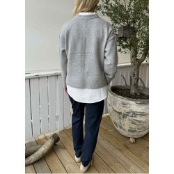 Juno Ls O-neck Knit- Light Grey Melange