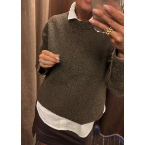 Juno Ls O-neck Knit- Morel Melange