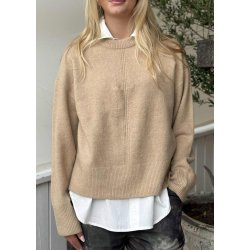Juno Ls O-neck Knit-Tannin / Melange