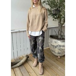 Juno Ls O-neck Knit-Tannin / Melange