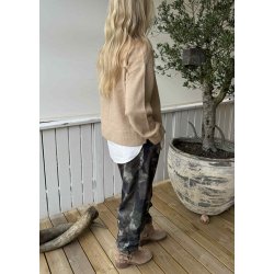 Juno Ls O-neck Knit-Tannin / Melange