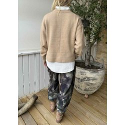 Juno Ls O-neck Knit-Tannin / Melange