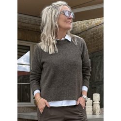 Juno Ls O-neck Knit- Morel Melange