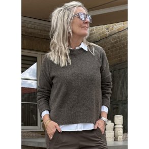 Juno Ls O-neck Knit- Morel Melange