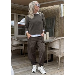 Juno Ls O-neck Knit- Morel Melange