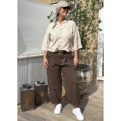 Kaisa Flora 3/4 Knit Cardigan- Birch/ Melange