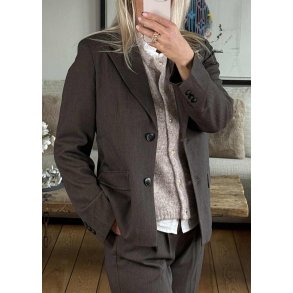 Kara Ls Lo Blazer-Seal Brown Melang