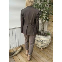 Kara Ls Lo Blazer-Seal Brown Melang