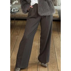 Kara Hw Straight Pants- Brown melange
