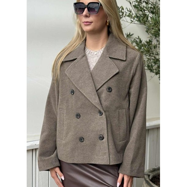 Keily Short Jacket-Morel Melange