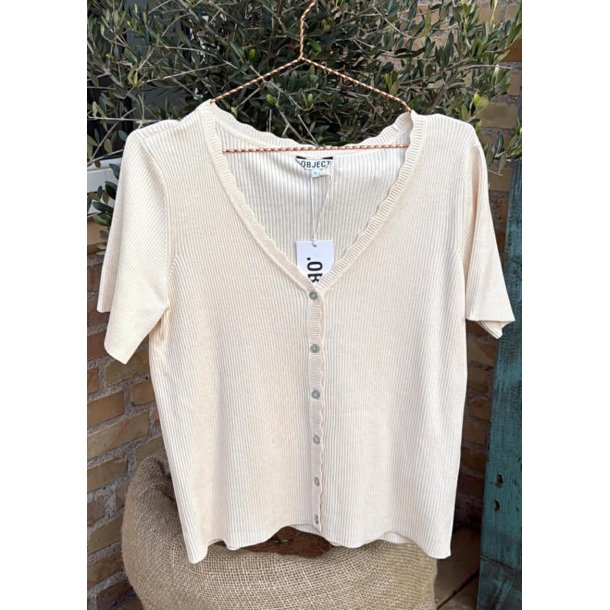 Kelly s/s Re V-neck Cardigan- Birch