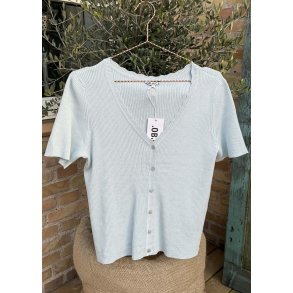 Kelly s/s Re V-neck Cardigan- Winter Sky