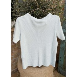 Kelly s/s Re V-neck Cardigan- Winter Sky