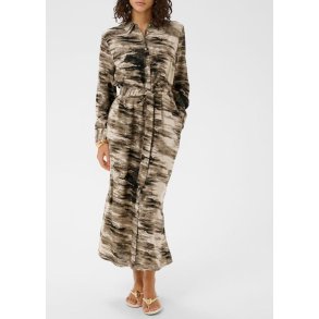 Keri Shirt Dress-Feather Gray Abstr