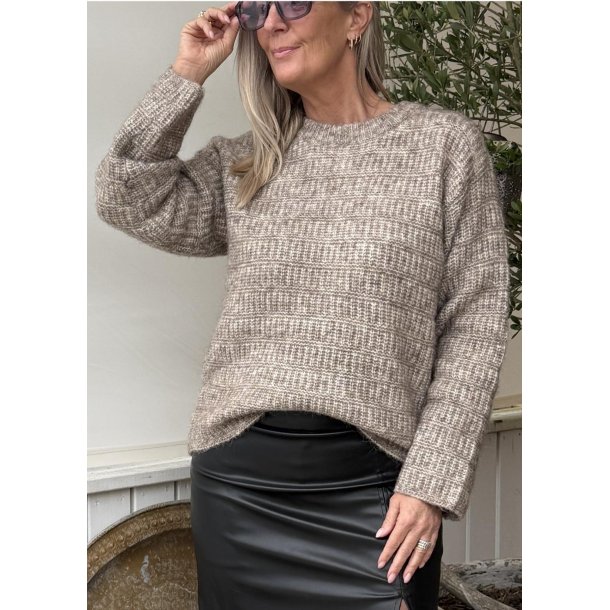 Kikki Knit Pullover- Desert Taupe Melange