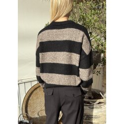 Kimmy Pullover- Black/ Falcon 
