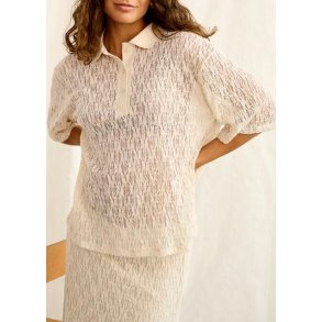 Kine Lace Tee- Whitecap