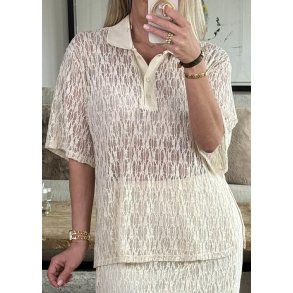 Kine Lace Tee- Whitecap