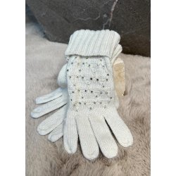 Knit Stone Gloves - Beige
