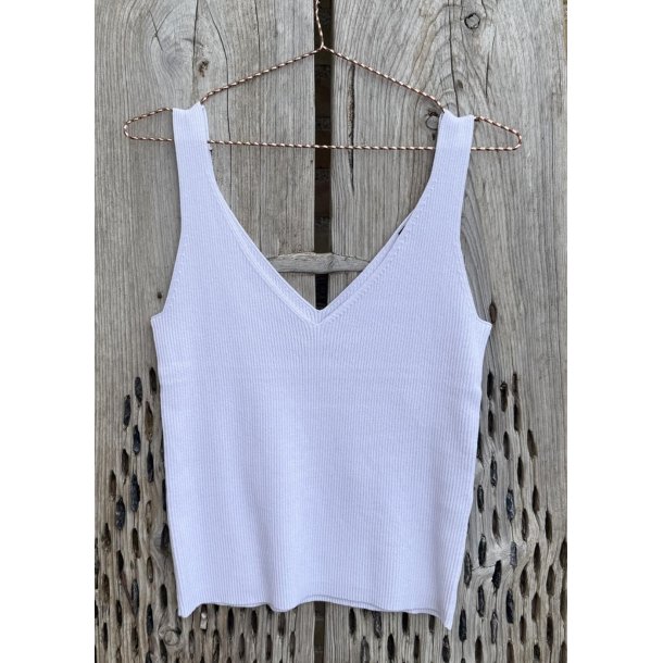 Kuni Thess Siglet  Knit Top- White