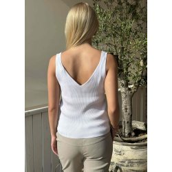 Kuni Thess Siglet  Knit Top- White