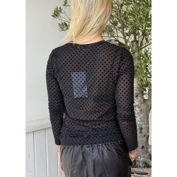 Laya Mesh Blouse- Black Dot