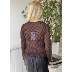 Laya Mesh Blouse Brown Dot