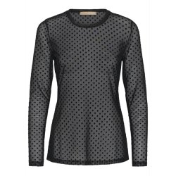Laya Mesh Blouse- Black Dot