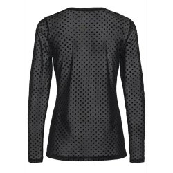 Laya Mesh Blouse- Black Dot
