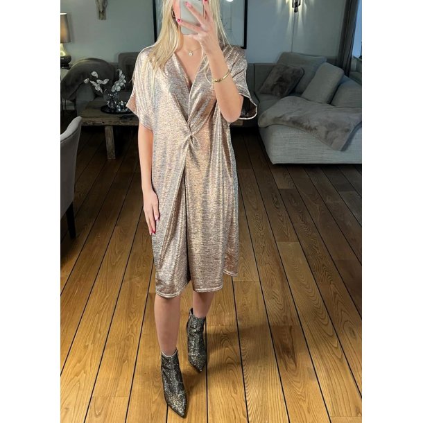Lea Glam Dress- Rose Gold