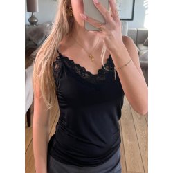 Leena New Lace Singlet- Black 