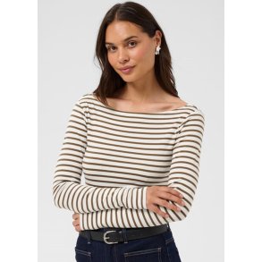 Liddy Boatneck T-shirt- Chalk carafe