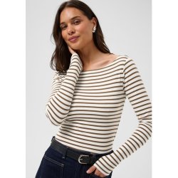 Liddy Boatneck T-shirt- Chalk carafe