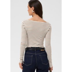 Liddy Boatneck T-shirt- Chalk carafe