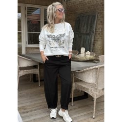 Lisa Ankle Barrel Pants- Black