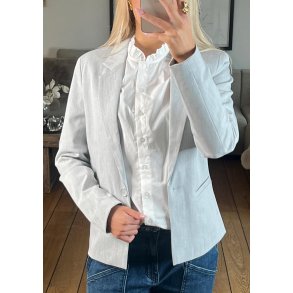 Lisa L/S Button Blazer- Light grey 