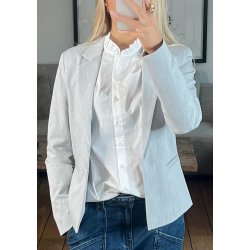Lisa L/S Button Blazer- Light grey 